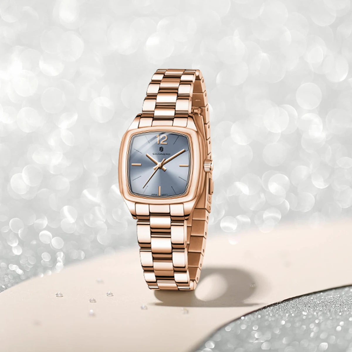 Sapphero elegante relógio feminino luxo ultra fino aço inoxidável relógio de quartzo luz luxo à prova dwaterproof água relógio de pulso esportivo