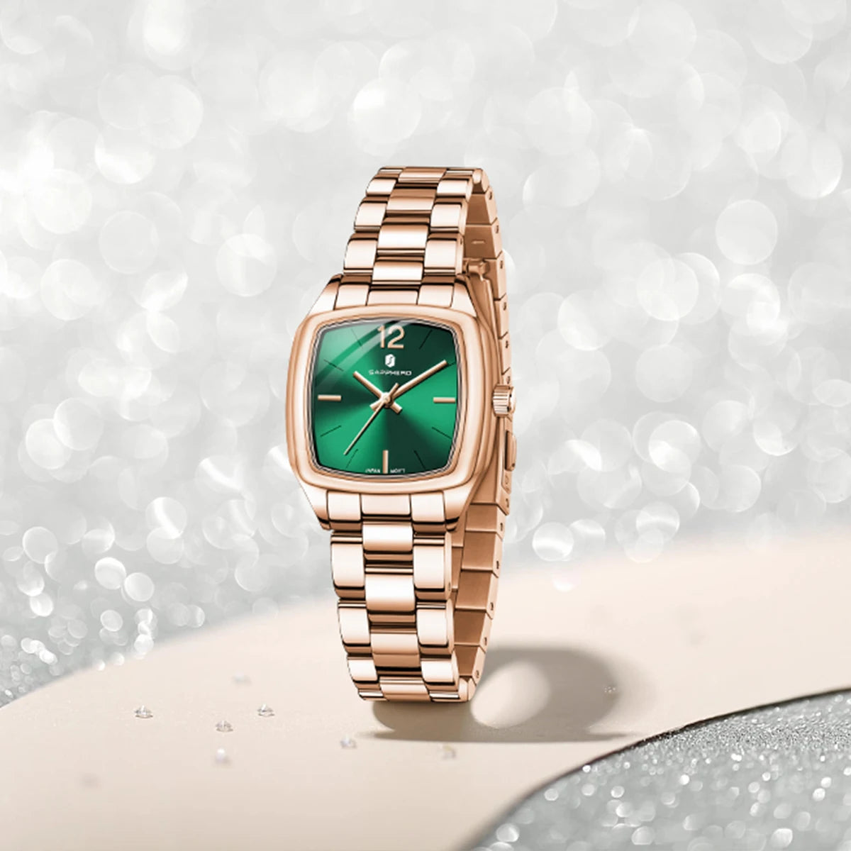 Sapphero elegante relógio feminino luxo ultra fino aço inoxidável relógio de quartzo luz luxo à prova dwaterproof água relógio de pulso esportivo