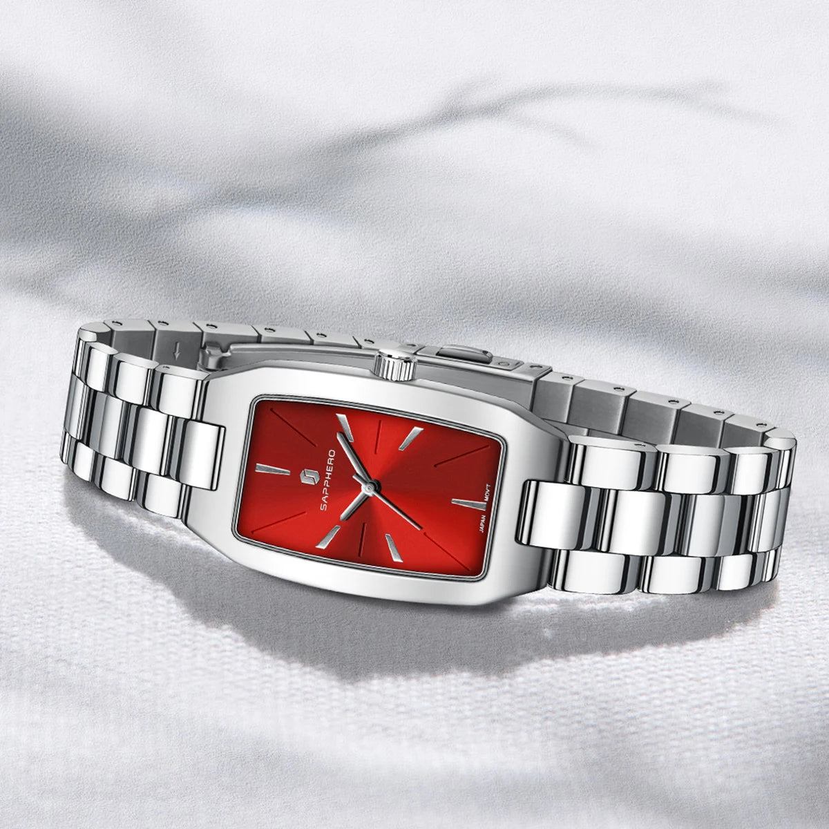 Sapphero moda feminina relógio de quartzo ultra fino pulseira de aço inoxidável movimento seiko bonito embalagem presente relógio de pulso