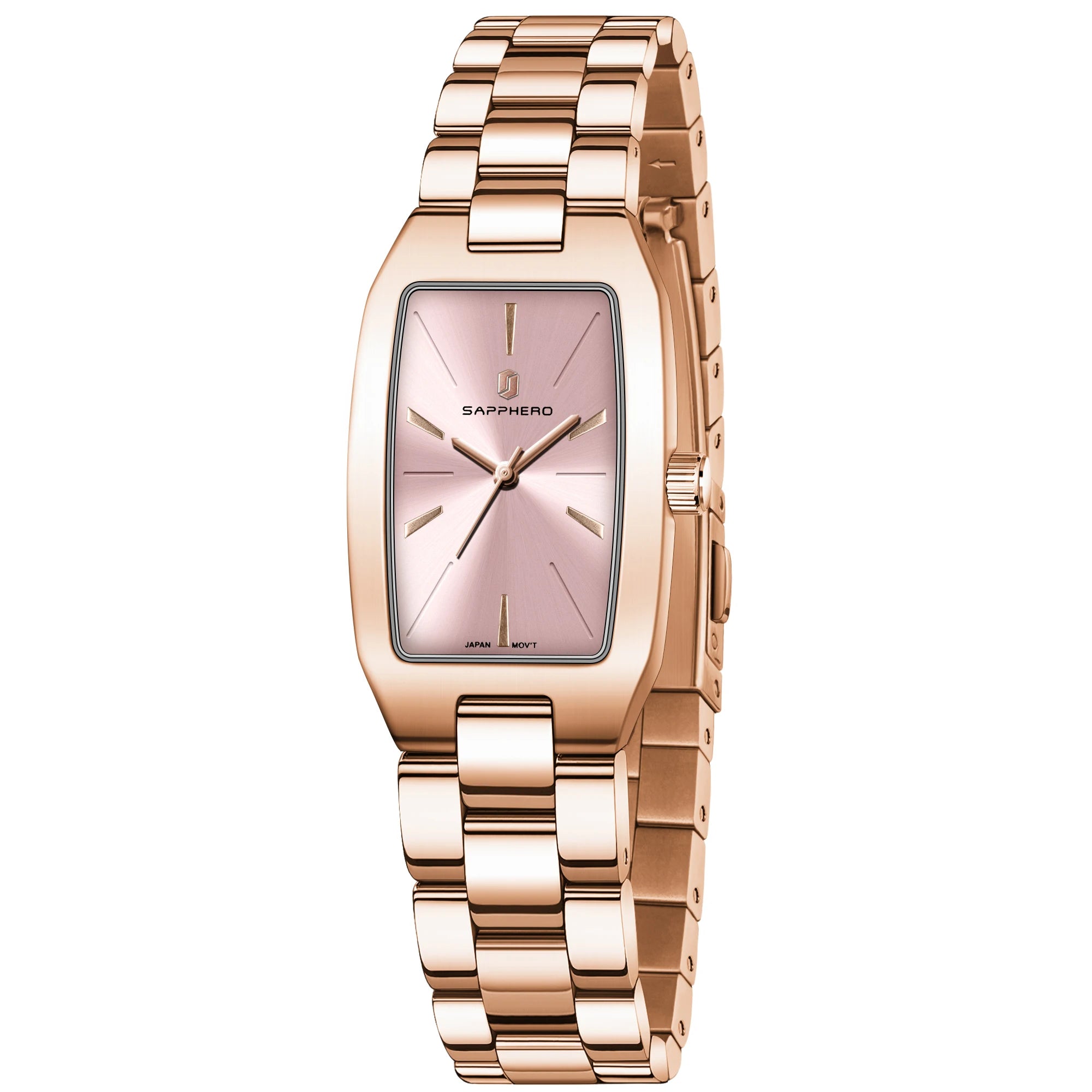 Sapphero moda feminina relógio de quartzo ultra fino pulseira de aço inoxidável movimento seiko bonito embalagem presente relógio de pulso