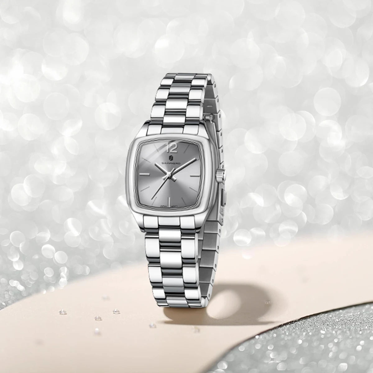 Sapphero elegante relógio feminino luxo ultra fino aço inoxidável relógio de quartzo luz luxo à prova dwaterproof água relógio de pulso esportivo