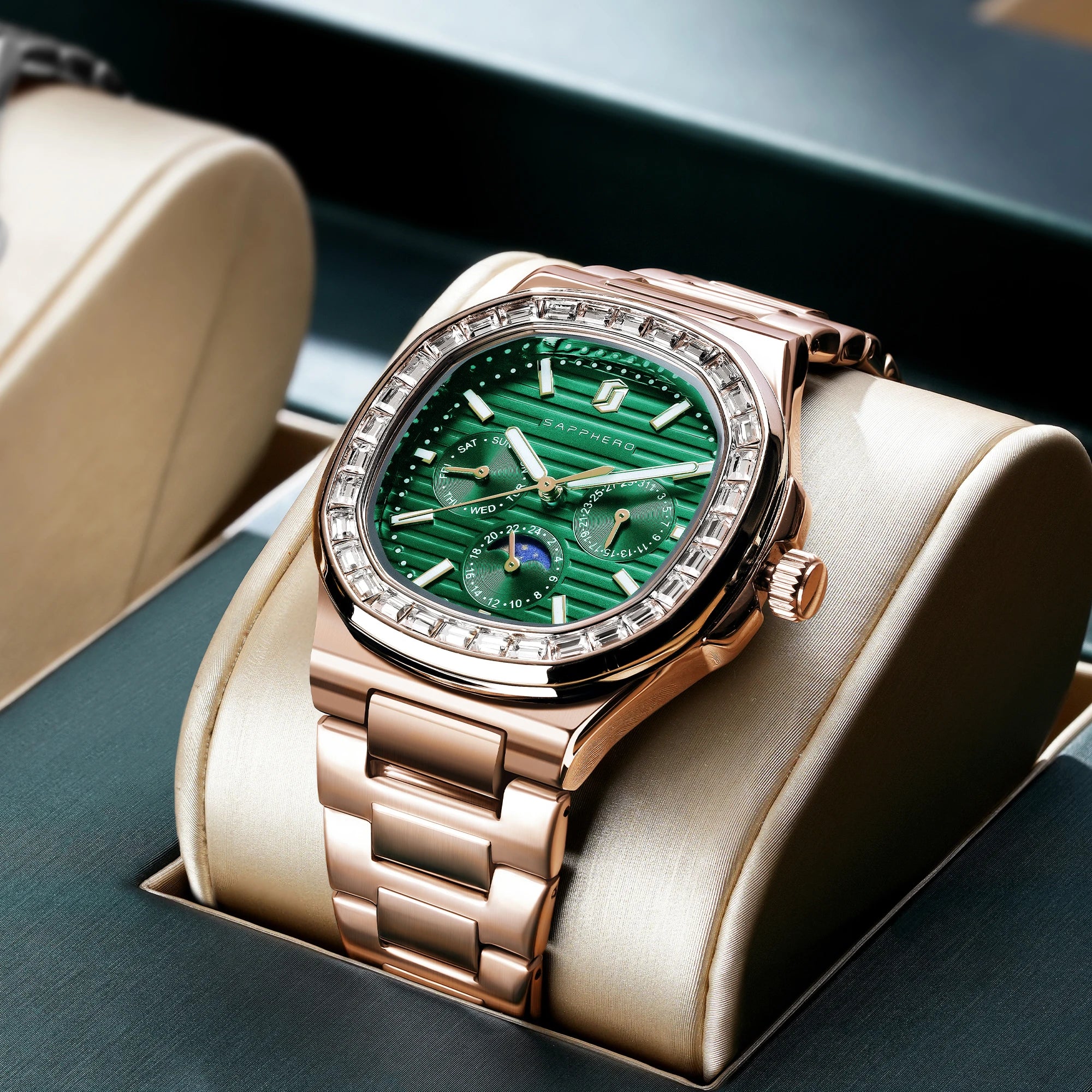 SAPPHERO Relógios masculinos moda relógios de quartzo relógios de aço inoxidável para homens presentes de luxo