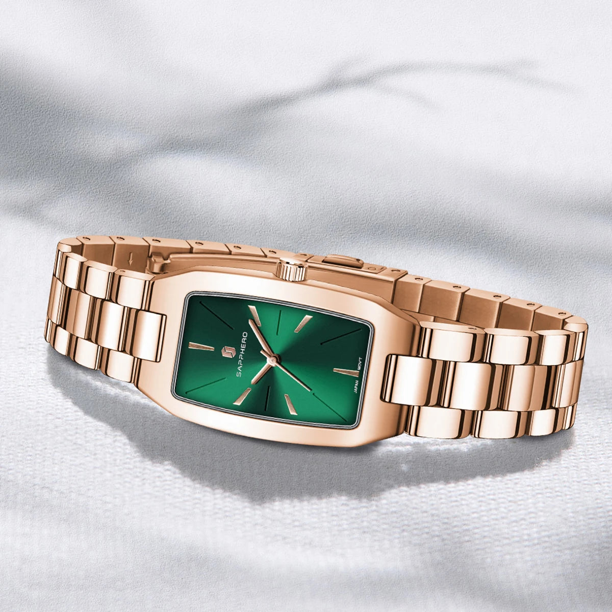 Sapphero moda feminina relógio de quartzo ultra fino pulseira de aço inoxidável movimento seiko bonito embalagem presente relógio de pulso