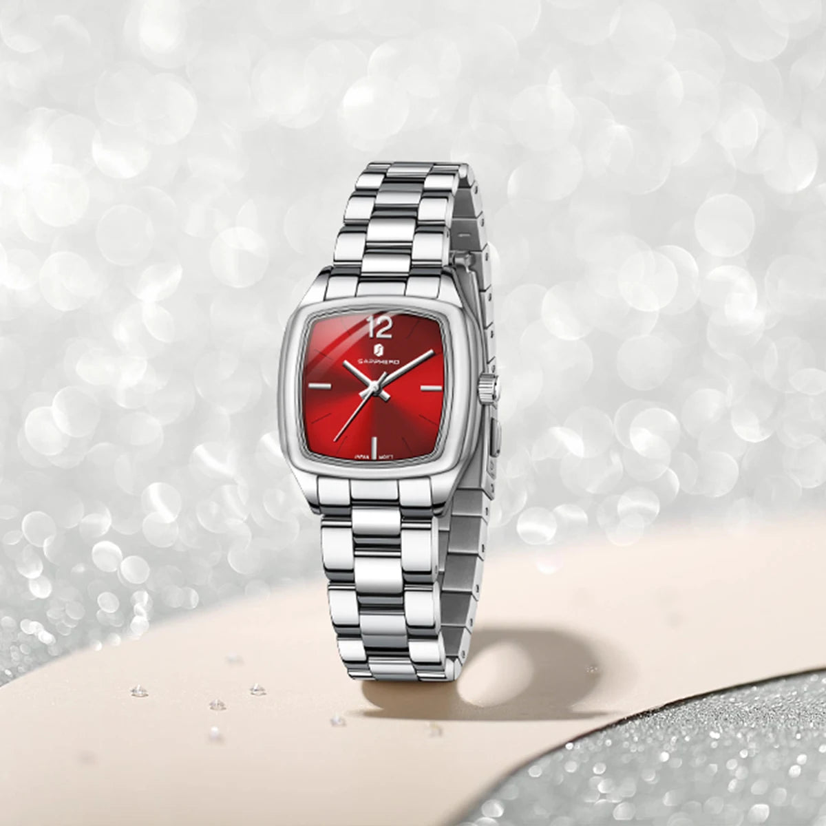 Sapphero elegante relógio feminino luxo ultra fino aço inoxidável relógio de quartzo luz luxo à prova dwaterproof água relógio de pulso esportivo