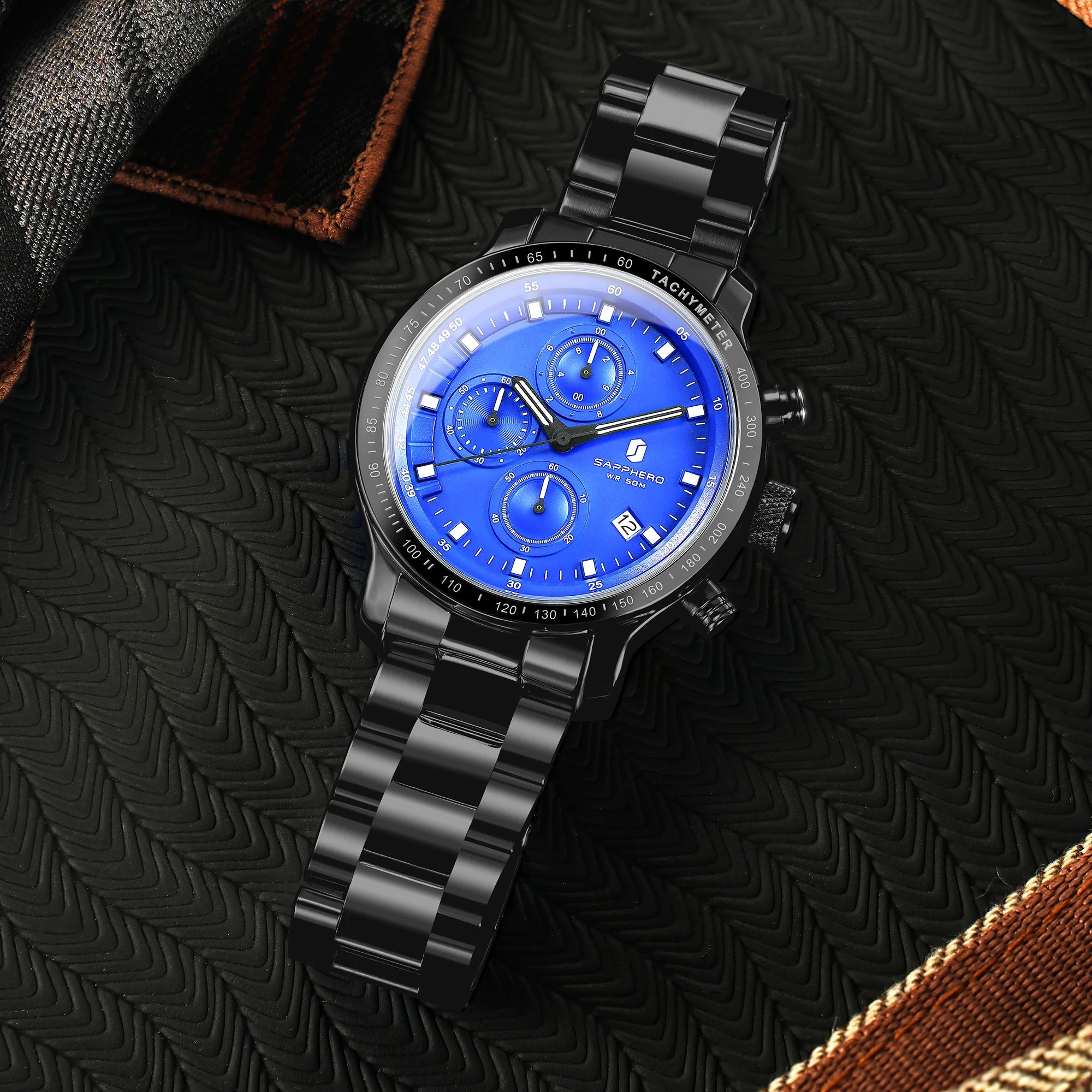 Sapphero relógio de negócios data relógio de pulso masculino simples relógios de aço inoxidável 50m à prova dwaterproof água 2025 nova moda presentes masculinos