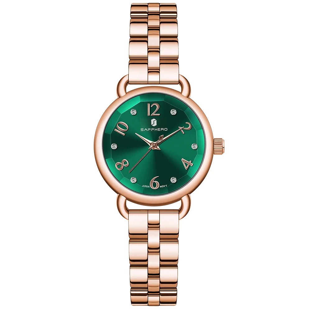 Sapphero relógios femininos moda versátil relógio feminino luz luxo ultra-fino relógios femininos pulseiras de aço inoxidável relógio de presente