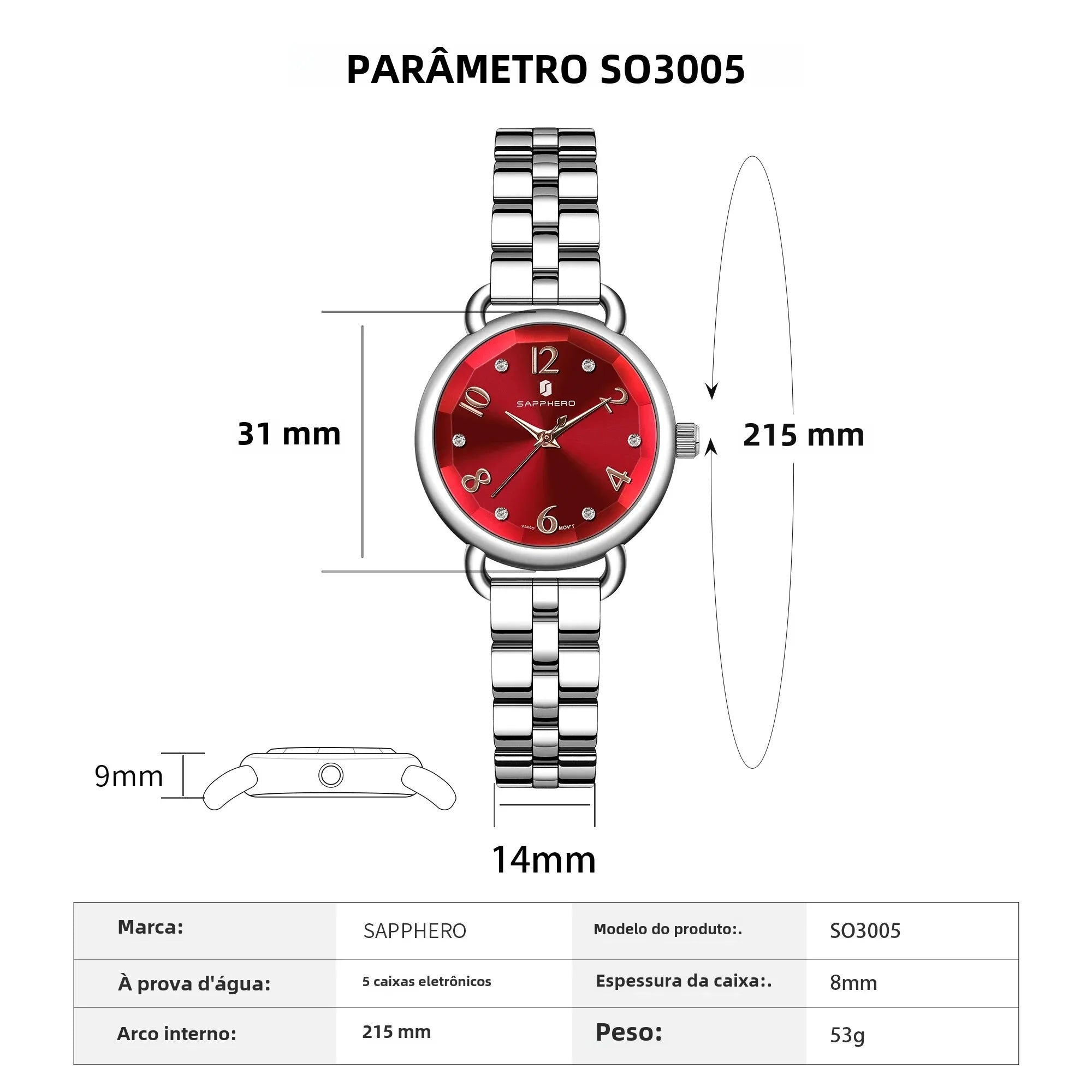 Sapphero relógios femininos moda versátil relógio feminino luz luxo ultra-fino relógios femininos pulseiras de aço inoxidável relógio de presente