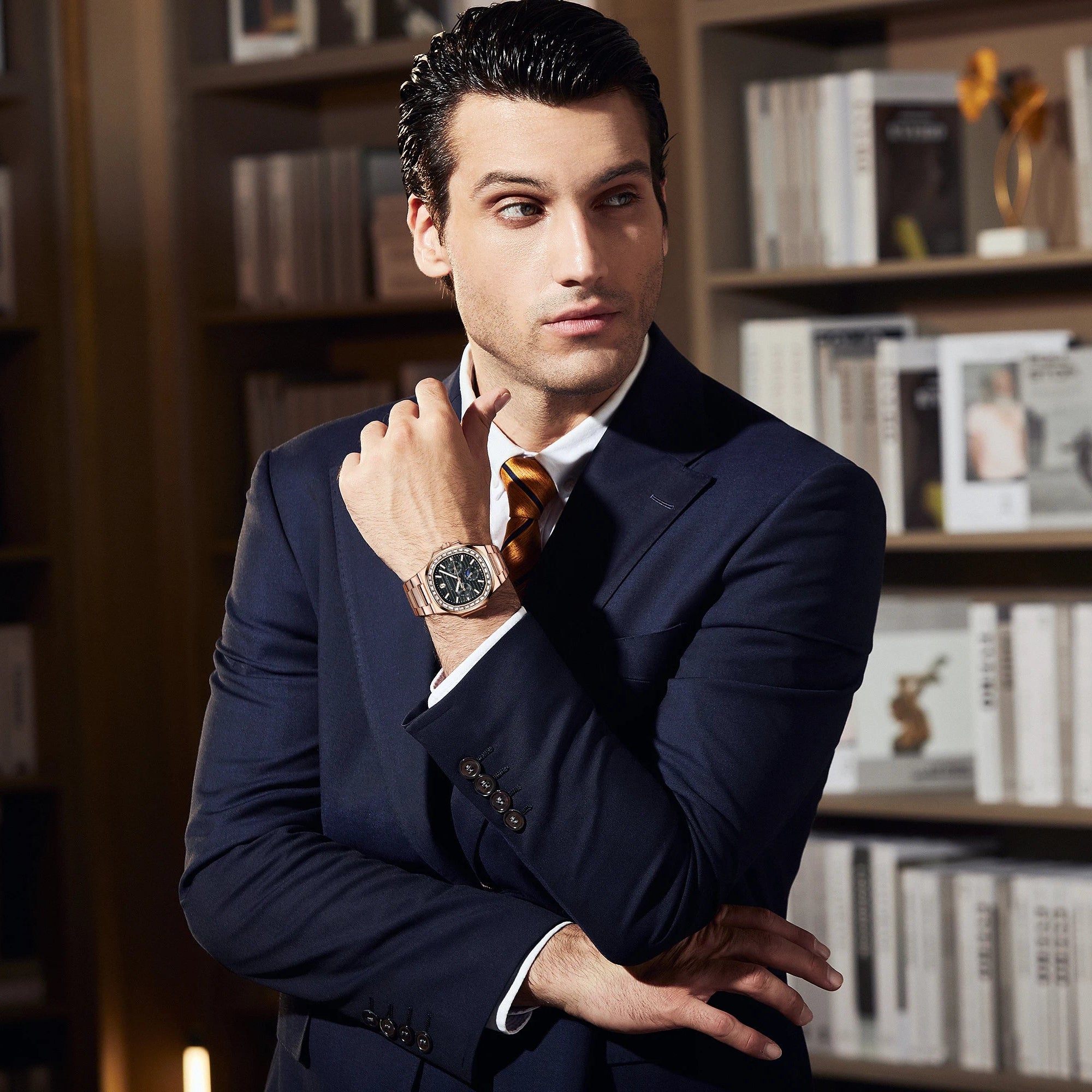 SAPPHERO Relógios masculinos moda relógios de quartzo relógios de aço inoxidável para homens presentes de luxo