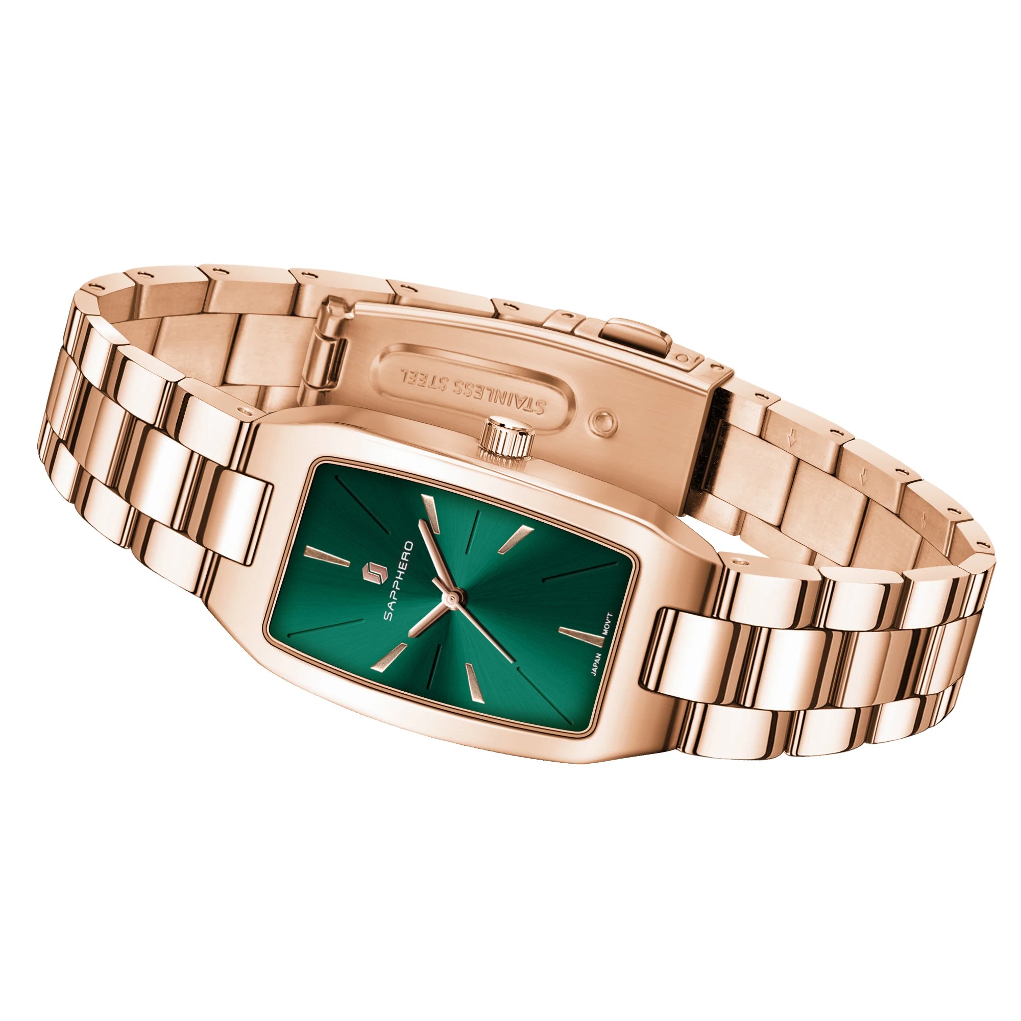 Sapphero moda feminina relógio de quartzo ultra fino pulseira de aço inoxidável movimento seiko bonito embalagem presente relógio de pulso