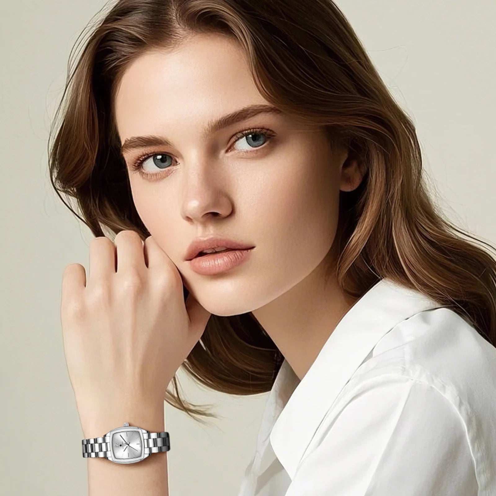 Sapphero elegante relógio feminino luxo ultra fino aço inoxidável relógio de quartzo luz luxo à prova dwaterproof água relógio de pulso esportivo