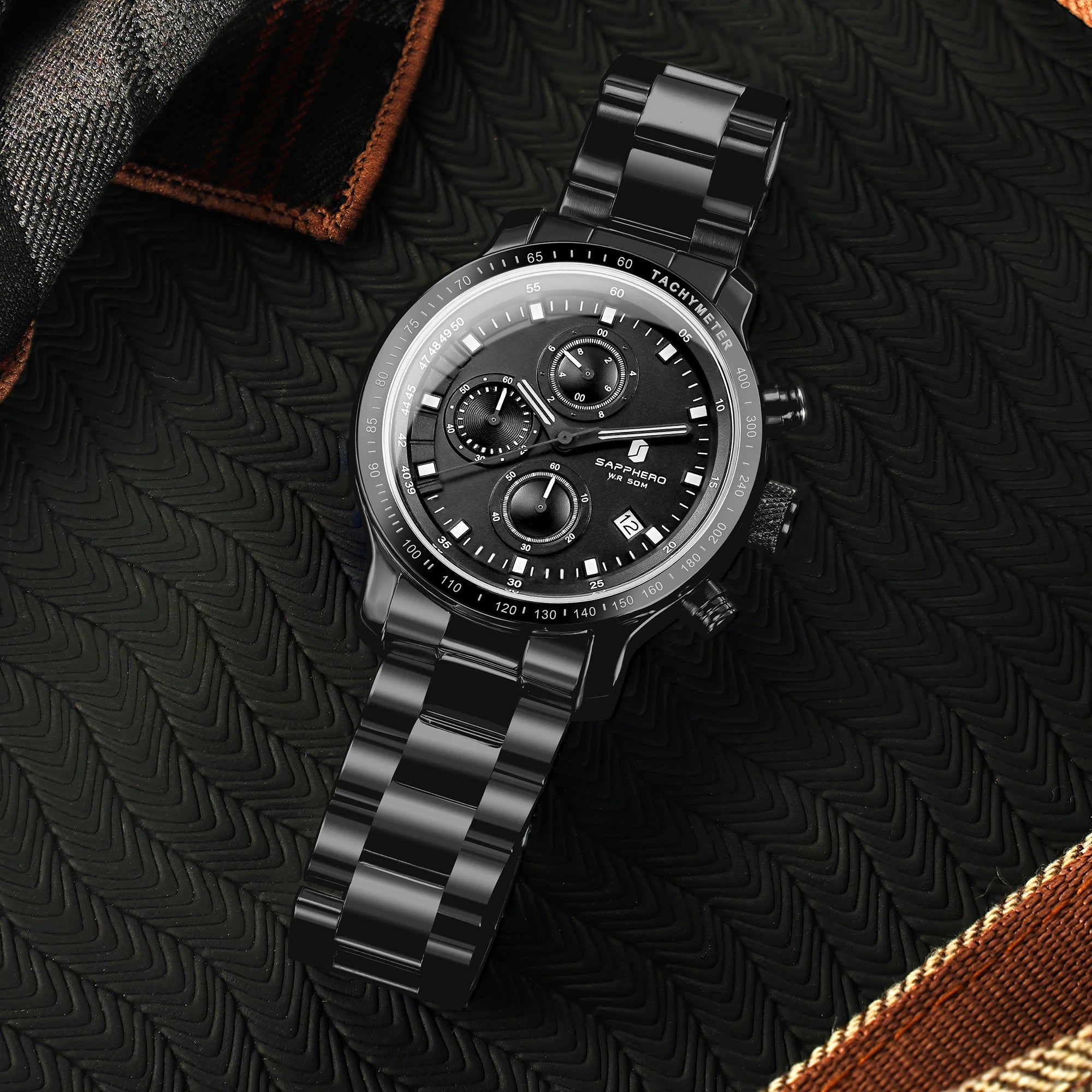 Sapphero relógio de negócios data relógio de pulso masculino simples relógios de aço inoxidável 50m à prova dwaterproof água 2025 nova moda presentes masculinos