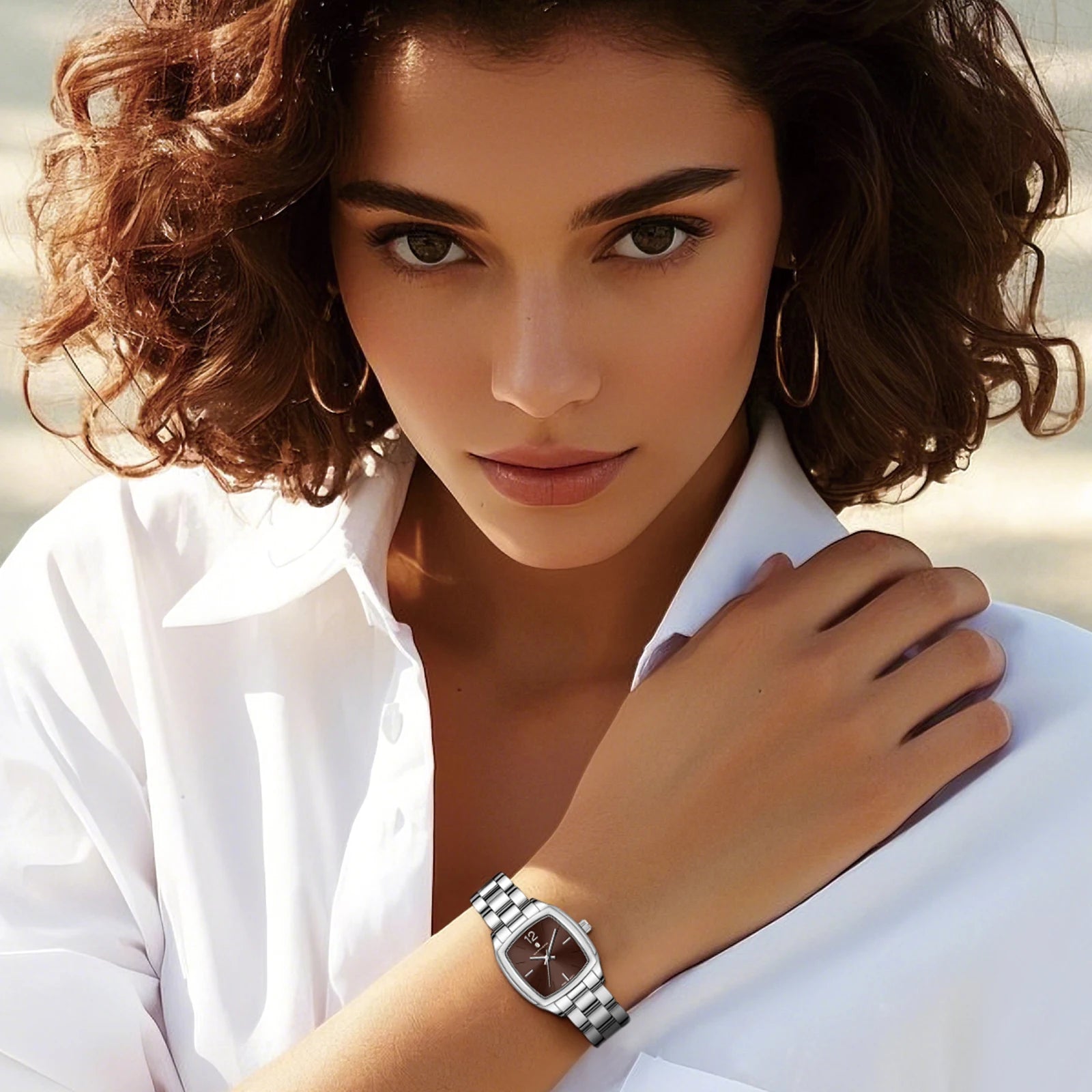 Sapphero elegante relógio feminino luxo ultra fino aço inoxidável relógio de quartzo luz luxo à prova dwaterproof água relógio de pulso esportivo