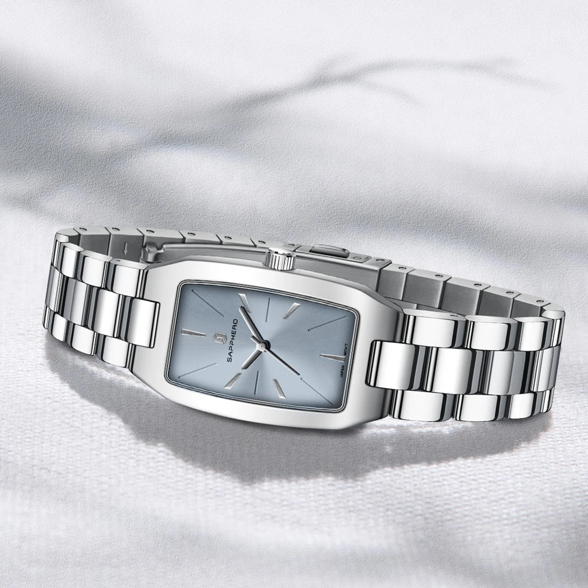 Sapphero moda feminina relógio de quartzo ultra fino pulseira de aço inoxidável movimento seiko bonito embalagem presente relógio de pulso