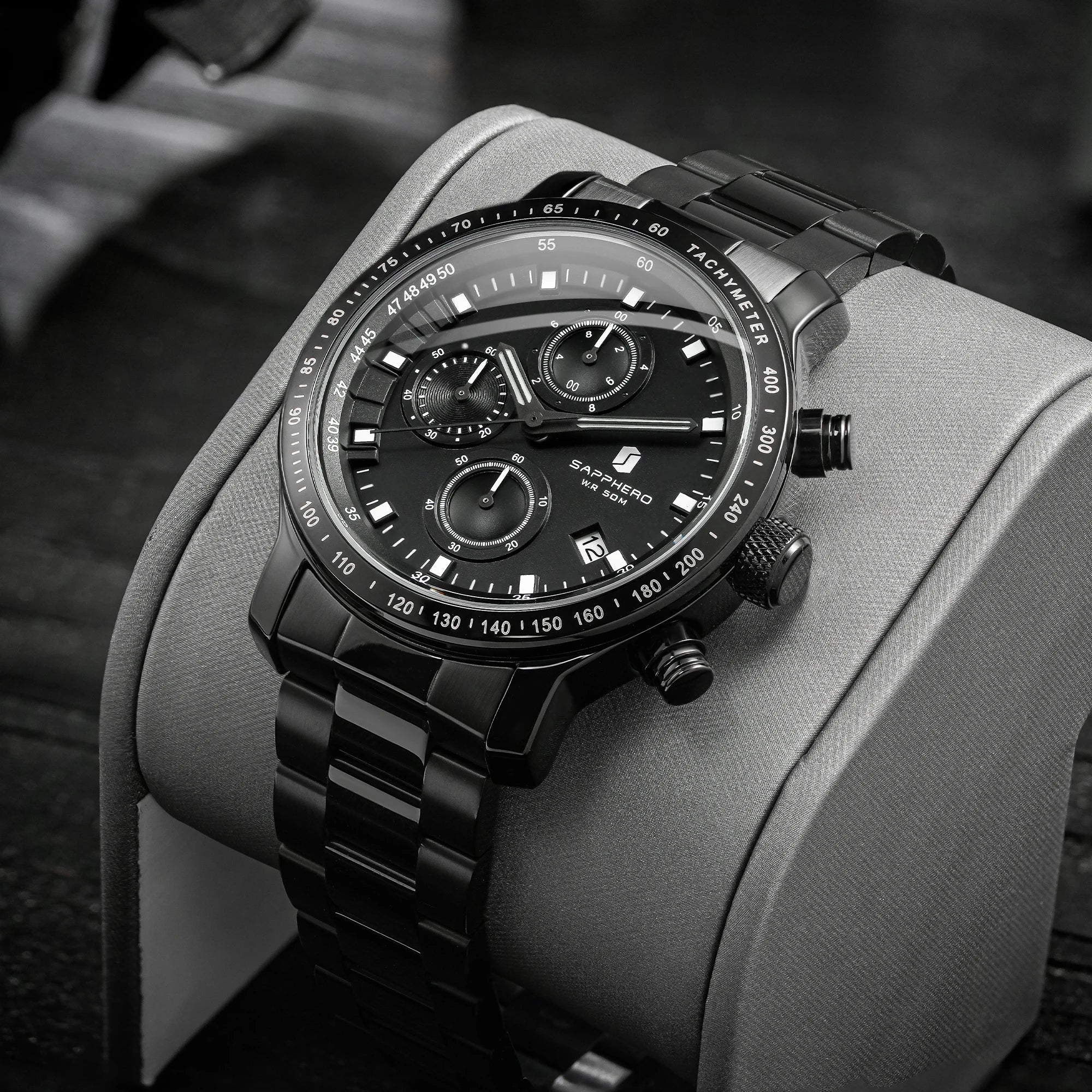 Sapphero relógio de negócios data relógio de pulso masculino simples relógios de aço inoxidável 50m à prova dwaterproof água 2025 nova moda presentes masculinos