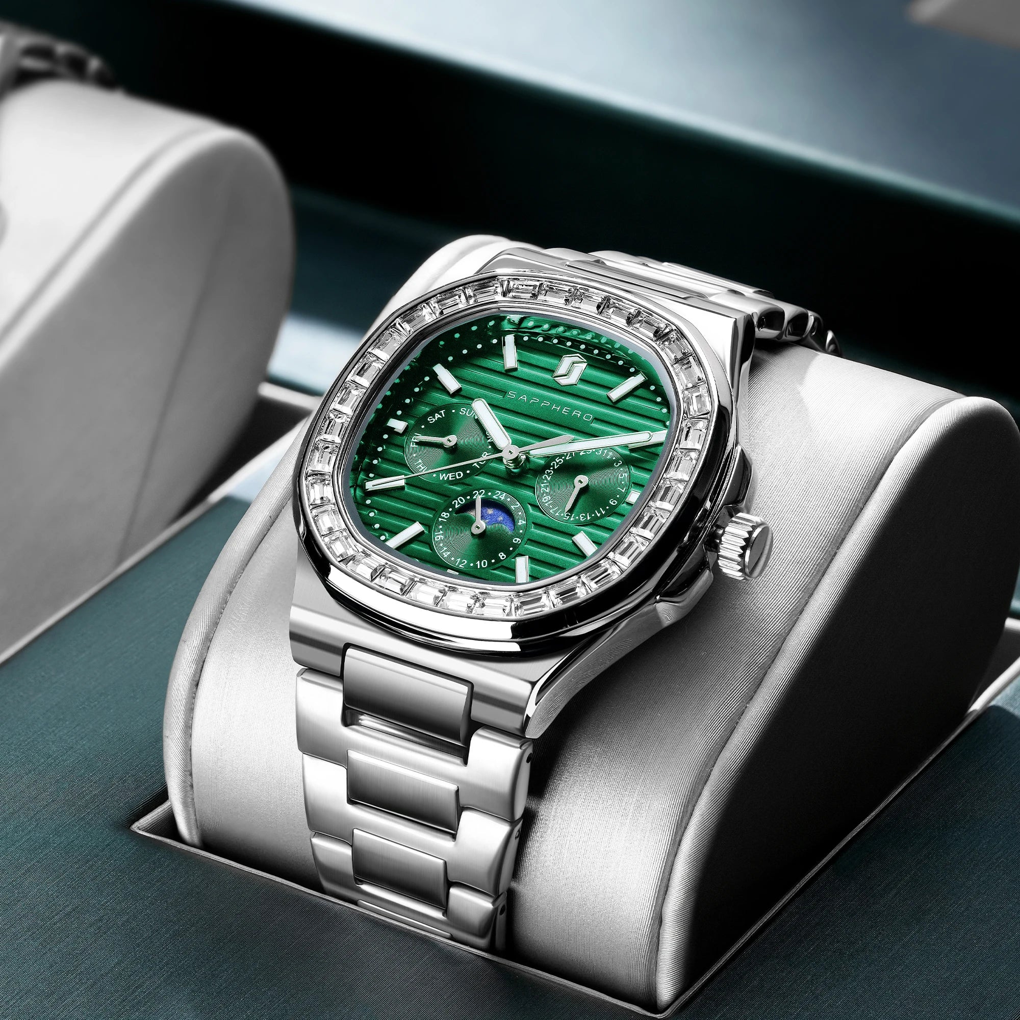 SAPPHERO Relógios masculinos moda relógios de quartzo relógios de aço inoxidável para homens presentes de luxo
