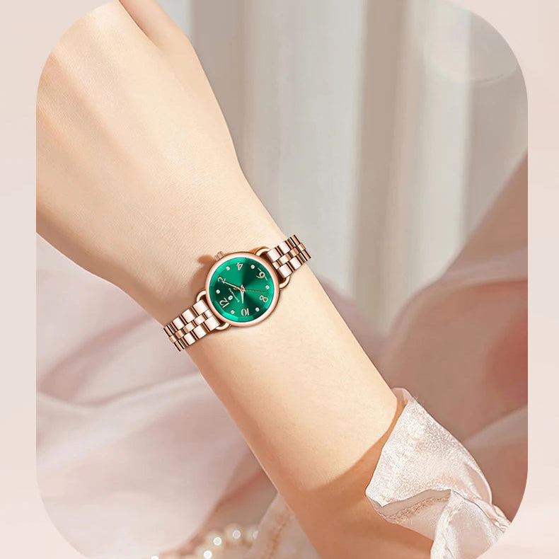 Sapphero relógios femininos moda versátil relógio feminino luz luxo ultra-fino relógios femininos pulseiras de aço inoxidável relógio de presente
