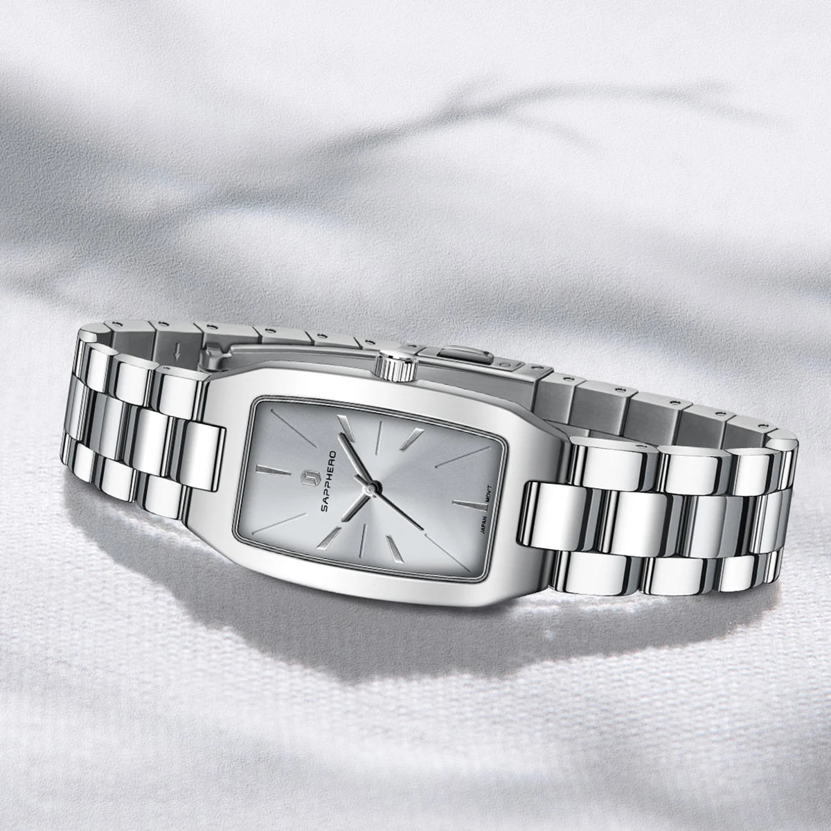 Sapphero moda feminina relógio de quartzo ultra fino pulseira de aço inoxidável movimento seiko bonito embalagem presente relógio de pulso