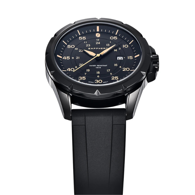Relógio SAPPHERO SO2103 Preto Dourado | Design Elegante e Resistente