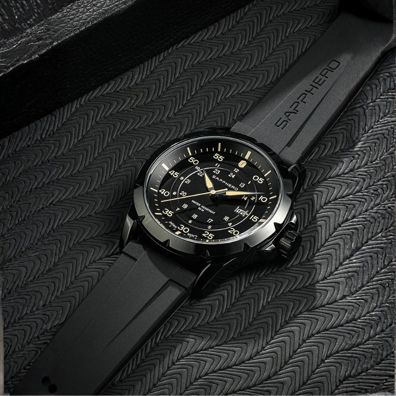 Relógio SAPPHERO SO2103 Preto Dourado | Design Elegante e Resistente
