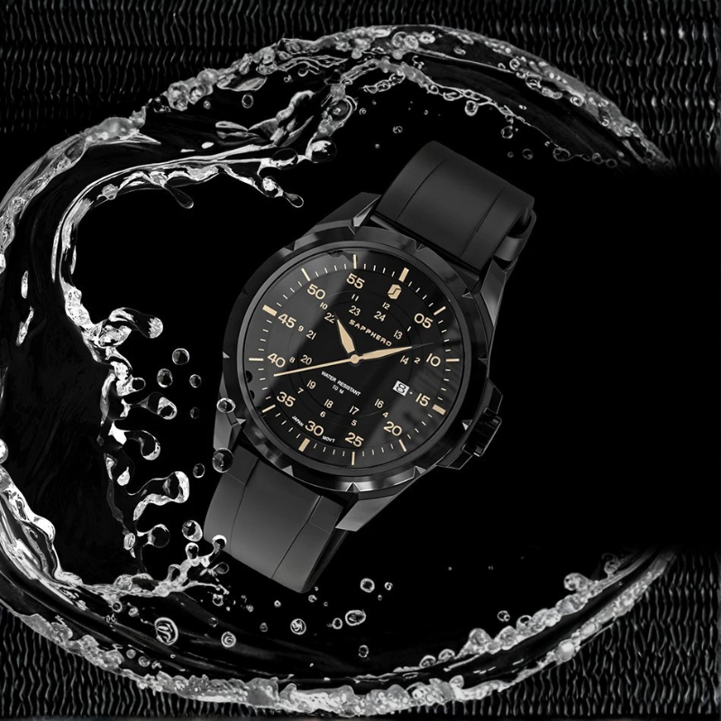 Relógio SAPPHERO SO2103 Preto Dourado | Design Elegante e Resistente