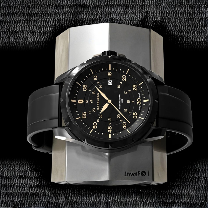 Relógio SAPPHERO SO2103 Preto Dourado | Design Elegante e Resistente
