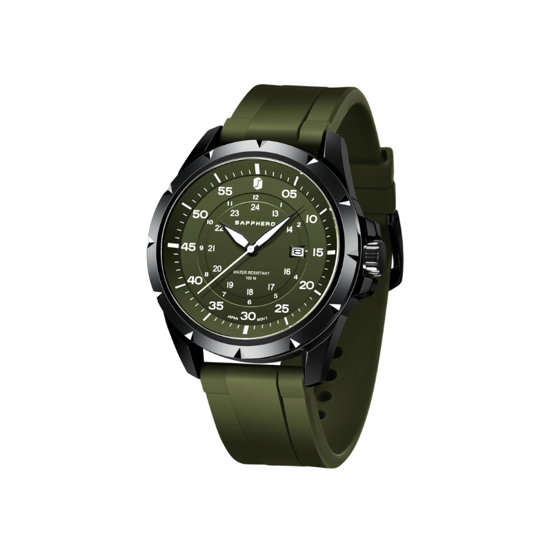 Relógio SAPPHERO SO2103 Verde Militar | Design Elegante e Resistente