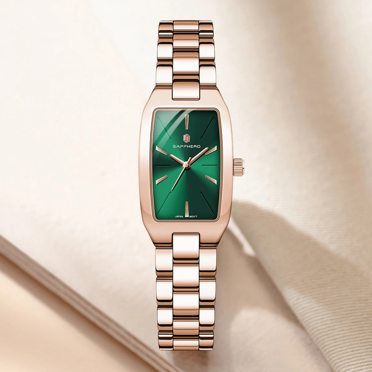 Sapphero moda feminina relógio de quartzo ultra fino pulseira de aço inoxidável movimento seiko bonito embalagem presente relógio de pulso