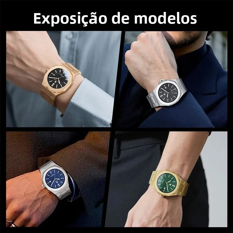 Sapphero relógios masculinos clássicos relógios de negócios relógios de aço inoxidável relógios de alta qualidade movimentos importados relógio de pulso esportivo